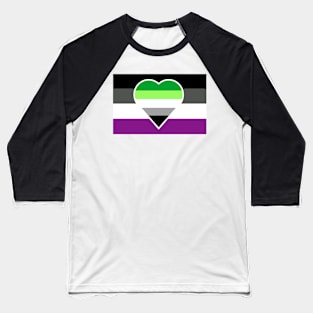 Aromantic Asexual Flag (White-Stripe Variant) Baseball T-Shirt